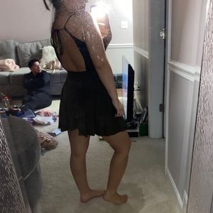 Green backless mini dress!